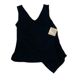 14th & Union Women's Sleeveless Wrap Front Tank Top Black Size Small NWT